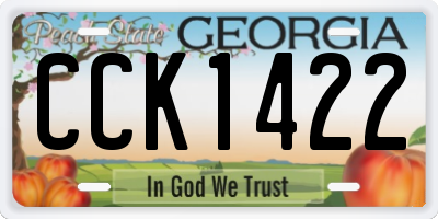 GA license plate CCK1422