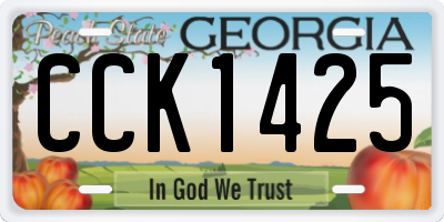 GA license plate CCK1425