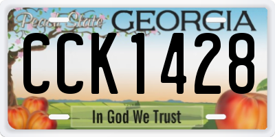 GA license plate CCK1428