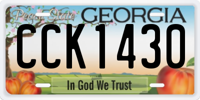 GA license plate CCK1430