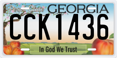 GA license plate CCK1436