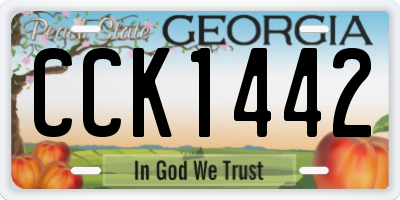 GA license plate CCK1442