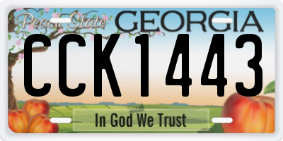 GA license plate CCK1443