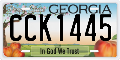 GA license plate CCK1445