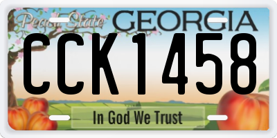 GA license plate CCK1458