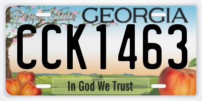 GA license plate CCK1463