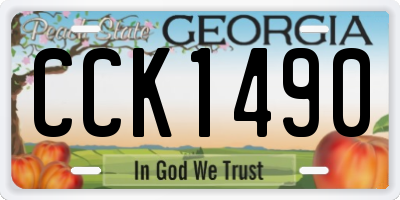 GA license plate CCK1490