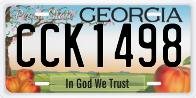 GA license plate CCK1498