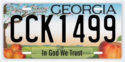 GA license plate CCK1499