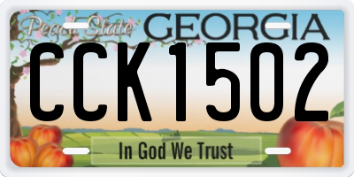 GA license plate CCK1502