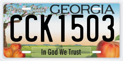 GA license plate CCK1503