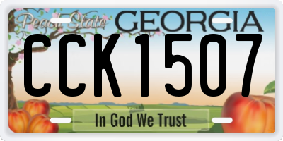 GA license plate CCK1507