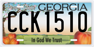 GA license plate CCK1510