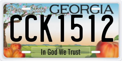 GA license plate CCK1512