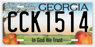 GA license plate CCK1514