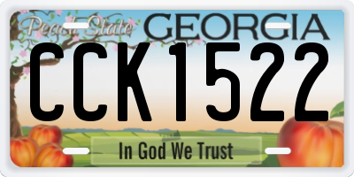 GA license plate CCK1522