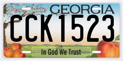 GA license plate CCK1523