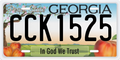 GA license plate CCK1525