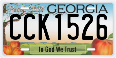 GA license plate CCK1526