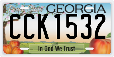 GA license plate CCK1532