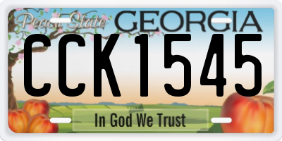 GA license plate CCK1545