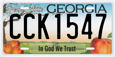 GA license plate CCK1547
