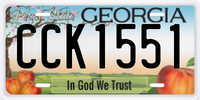 GA license plate CCK1551
