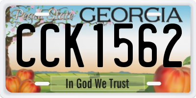 GA license plate CCK1562