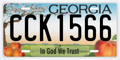 GA license plate CCK1566