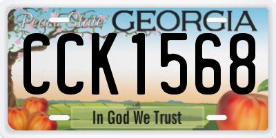 GA license plate CCK1568