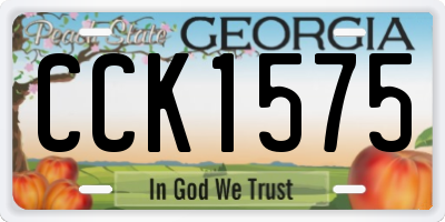 GA license plate CCK1575