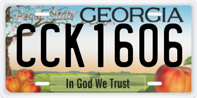 GA license plate CCK1606