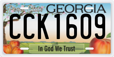 GA license plate CCK1609