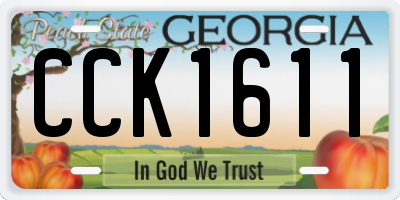 GA license plate CCK1611