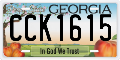 GA license plate CCK1615