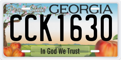 GA license plate CCK1630