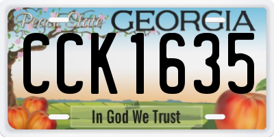 GA license plate CCK1635