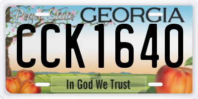 GA license plate CCK1640