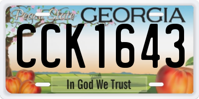 GA license plate CCK1643