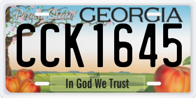 GA license plate CCK1645