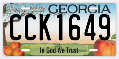 GA license plate CCK1649