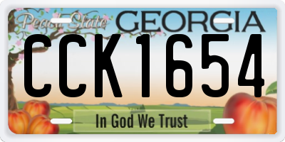 GA license plate CCK1654