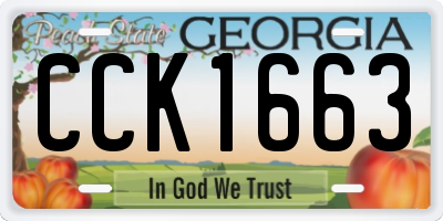 GA license plate CCK1663