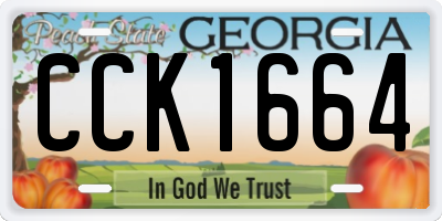 GA license plate CCK1664