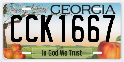 GA license plate CCK1667