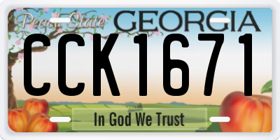 GA license plate CCK1671