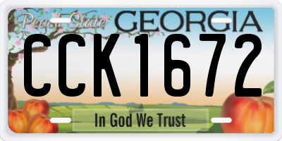 GA license plate CCK1672