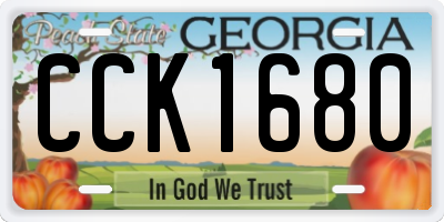 GA license plate CCK1680