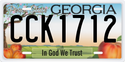 GA license plate CCK1712