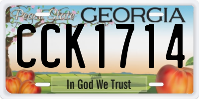 GA license plate CCK1714